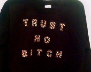Customizable Trust No Bitch in Leop ard Print Sweatshirt ...