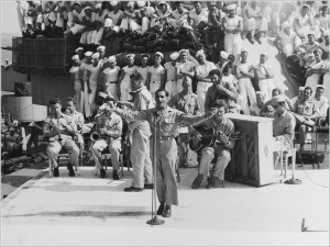 Irving Berlin entertaining the U.S. troops in 1944
