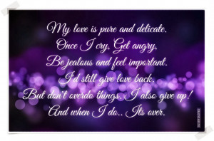 My Love Is Pure And Delicate, Picture Quotes, Love Quotes, Sad Quotes ...