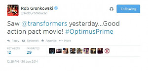 Rob Gronkowski Has Some Typo-Laden Hot Takes About ‘Transformers 4 ...