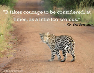 takes courage to be considered at times as a little too zealous ...