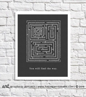 Quote Maze Art Encouragement Gift Depression Print Therapy Office ...