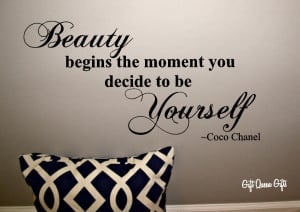 Quotes For Teenage Girls About Being Yourself Coco chanel quote wall ...