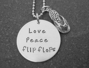 Life Is Better In Flip Flops Love peace flip flops necklace