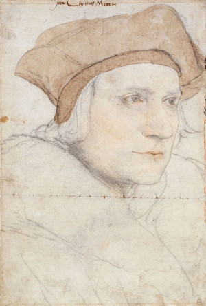 Sir Thomas More, c.1526. Sketch by Hans Holbein, the Younger. Royal ...