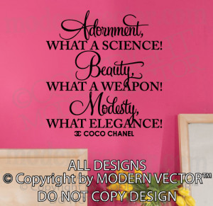 ... Quote Vinyl Wall Decal Lettering MODESTY, WHAT ELEGANCE! home decor