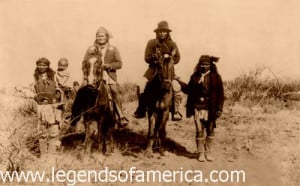 Scene in Geronimo's camp during Chiracahua surrender to General Crook ...