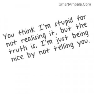 You’re Stupid And I Never