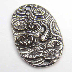 Koi-pond-2-hole-component-oval-pendant-lilypad-Rumi-quote-Green-Girl ...