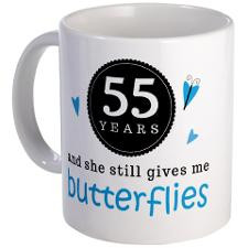 55 Year Anniversary Butterfly Mug for