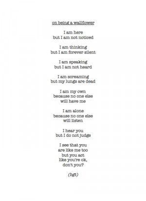 On being a wallflower