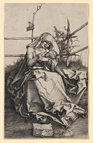 fig. 4 Albrecht Dürer, Madonna on a grassy bank 1503 engraving, B.34 ...