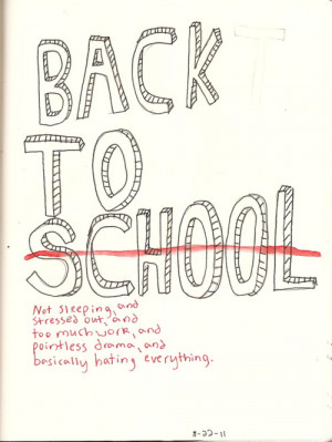 ... Back to school. Back to teacher. Back to teenage drama. And back to