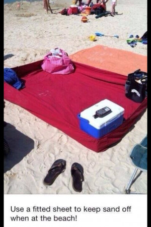 Duh!! Why didn't I think of this? I HATE sand on my blanket.