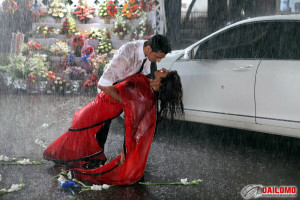 The classic rain scene…..with hate