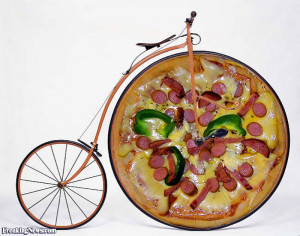 Funny The Pizza Penny Farthing