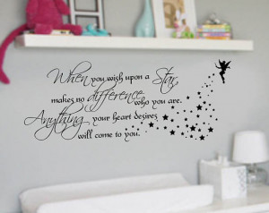 When you wish upon a star Quote Nursery VInyl Wall Lettering Decal ...