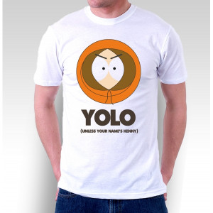 South Park Kenny Yolo White T-Shirt Medium ZT