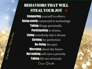 Things that steal your joy