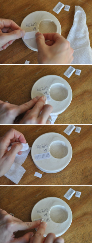 Collect the quote. Cut down the paper around the printed text.