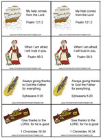 cards with pictures and verses that go