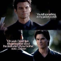 ... Salvatore & Elijah Mikaelson. Season 2. The Vampire Diaries. ♥ More
