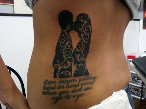 Black Ink Love Quote Tattoo