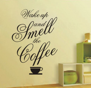 Coffee Quotes Wall Decor Sticker Removable Wall Murals Decal Quotes ...