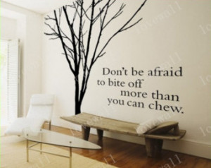 Vinyl Wall Decal winter Bare tree w ithout leaves branch English quote ...