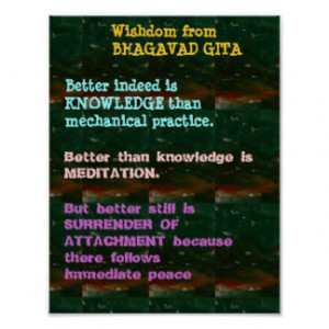 WISDOM Quotes from Bhagavad Gita Posters