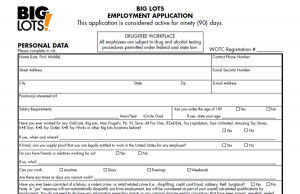 Big Lots Application Online – Print Job Employment Form