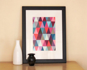 Art : This time, the paint chip art is done up in triangles and framed ...