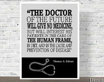 Quote, Doctors Office Dec or, Gift for Doctors, Thomas Edison Quote ...