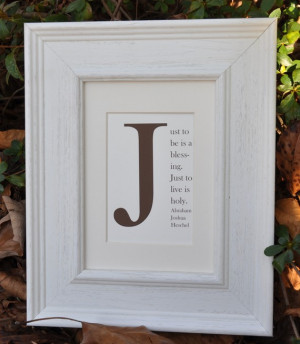Framed Monogram Quote Print - Letter J - CHOOSE YOUR QUOTE - 5x7
