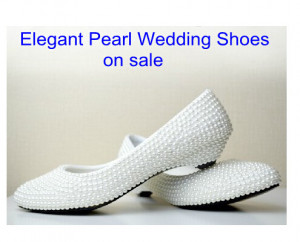 Flat Wedding Shoes with Pearls