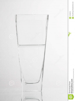 Glass Of Water Half Empty Isolated On White Background