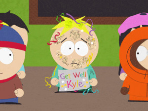 Butters becomes a Get Well card