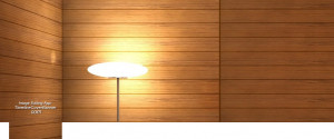 Wood panel interior with lamp. Suitable for interior designer or house ...