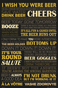 ... LIFE POSTER - 24x36 QUOTES TERMS CHEERS BAR DRINKING TOAST LIST 33914