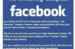 on Facebook claims CEO Mark Zuckerberg is seeking a “no swearing ...