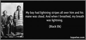 ... was cloud. And when I breathed, my breath was lightning. - Black Elk