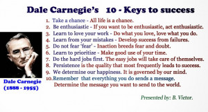 10 - Keys to success by Dale Carnegie (1888 - 1955)