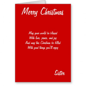Merry Christmas Sister Cards