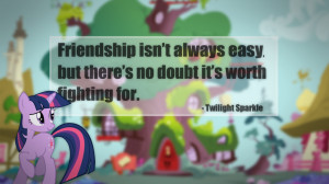 Twilight Sparkle Friendship Quote Wallpaper by DashMagic6