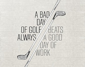 Golf Quote Father's Day Vintage Golf Club drawing art print (w/color ...