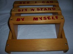 Details about CHILDS WOOD STEP STOOL SEAT SAYINGS KIDS TODDLER VINTAGE ...