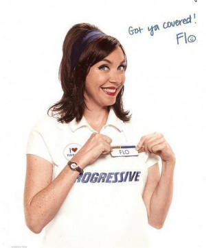 Who plays “Flo” in the Progressive Car Insurance commercials?