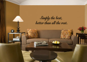 Black Simply The Best 2 (Tina Turner) Lyric wall decal over a sofa