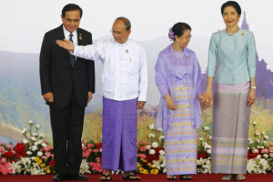 Myanmar's President Thein Sein welcomes Thailand's PM Prayuth Chan ...