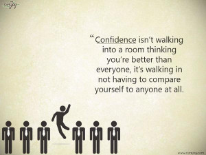 Confidence isn't walking into a room thinking you're better than ...